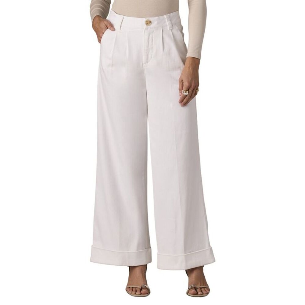 Wit & Wisdom Womens White Skyrise Wide Leg Trouser Jean, White